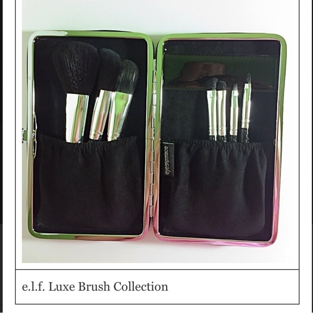 ELF New Luxe Brush Collection 7 Pieces with Black Croc Case - Picture 10 of 11